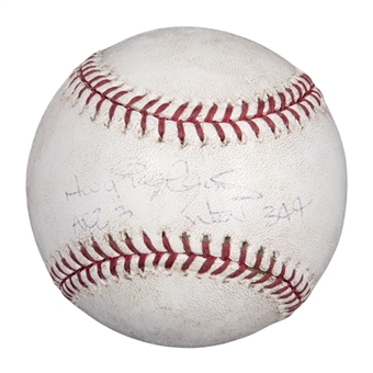 2006 Roger Clemens Game Used, Signed & Inscribed OML Selig Baseball From Career Win 344 (MLB Authenticated & JSA)